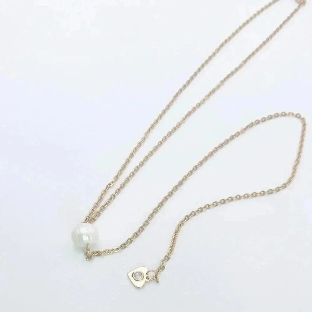 Pearl Necklace | Y Pearl Necklace | Gold Plated | Long Necklace | Tie Necklace
